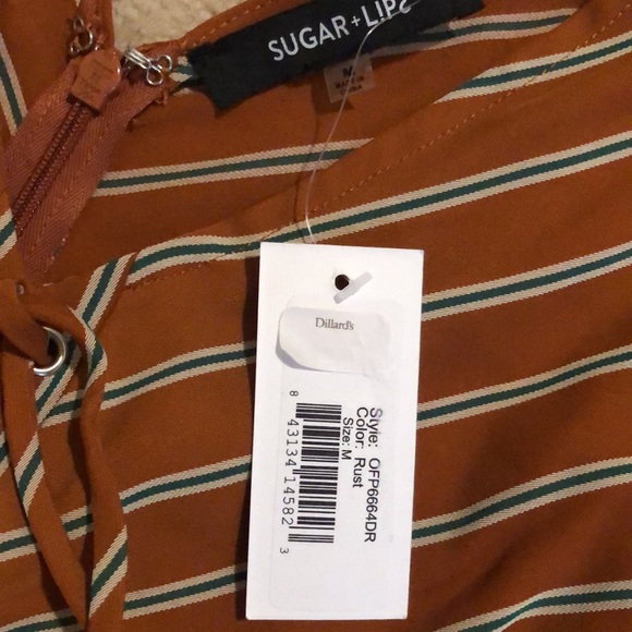 Orange rust jumpsuit tall with stripes - Picture 6 of 6